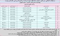 اطلاعیه برنامه زمانبندی مسابقات انتخابی المپیاد ورزشی کارکنان وزارت بهداشت - ویژه بانوان
